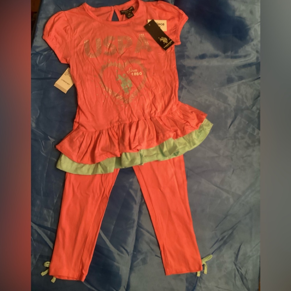 NWT 2 piece girls outfit by polo. 6X